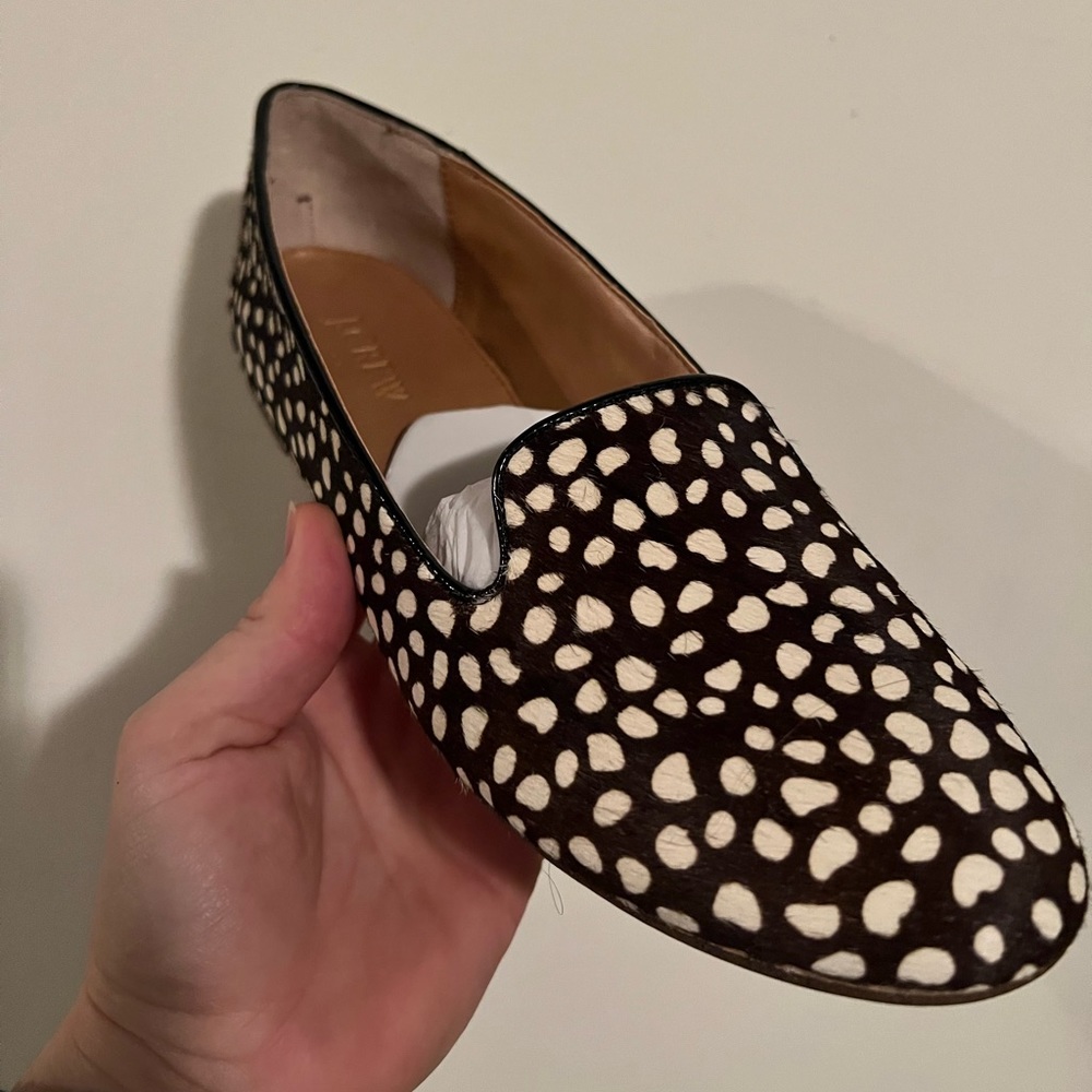 J. Crew Cora Leopard calf hair Loafer.